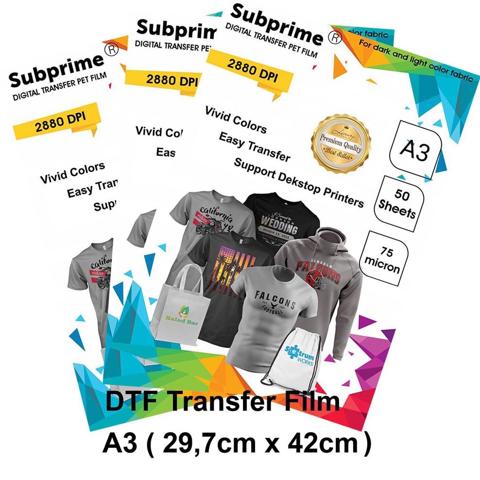 

P4sty Kir1m SUBPRIME Transfer Film DTF A3 75 Grams (50 Lembar) C0de@o#l98 B44ru