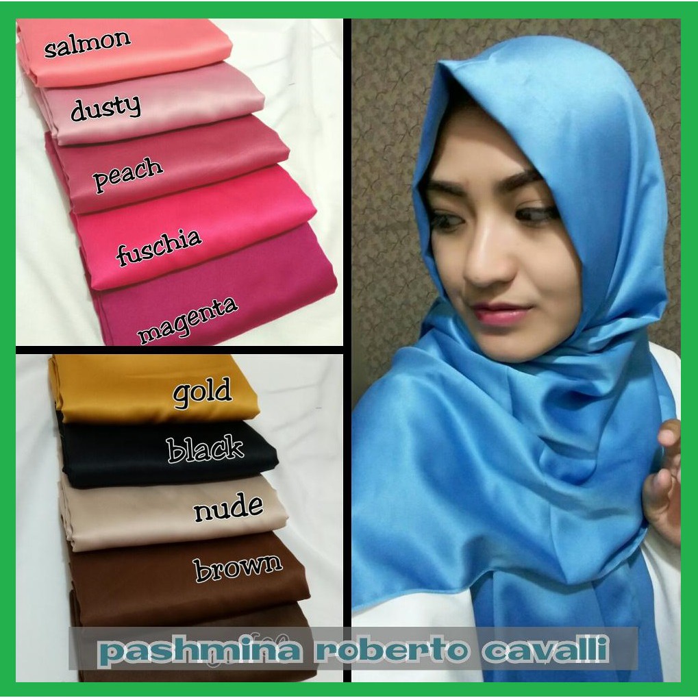 Pasmina Satin Velvet Roberto Cavali Premium  / Kerudung Hijab Satin Tebal Premium