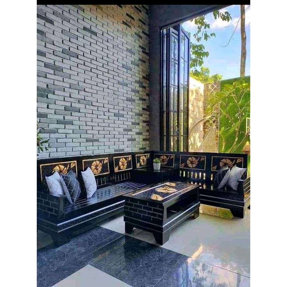 Kursi Tamu pojok Kayu Jati Piramit/Kursi Sudut Minimalis