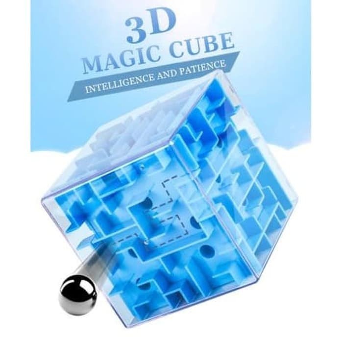 Mainan bola  puzle Labirin Kotak Bening Maze Cube Labyrinth Puzzle Cube 3D Puzzles