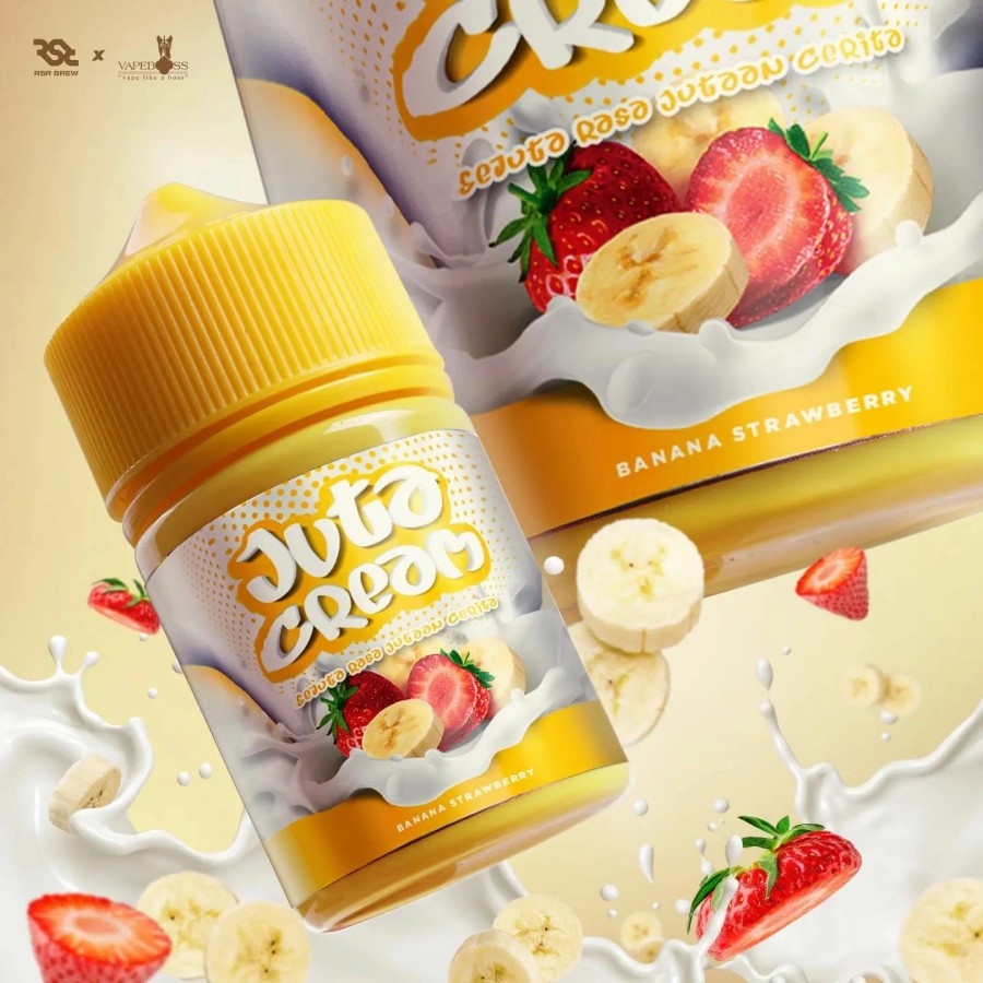 LIQUID JUTA CREAM BANANA STRAWBERRY 60ML AUTHENTIC LIQUID