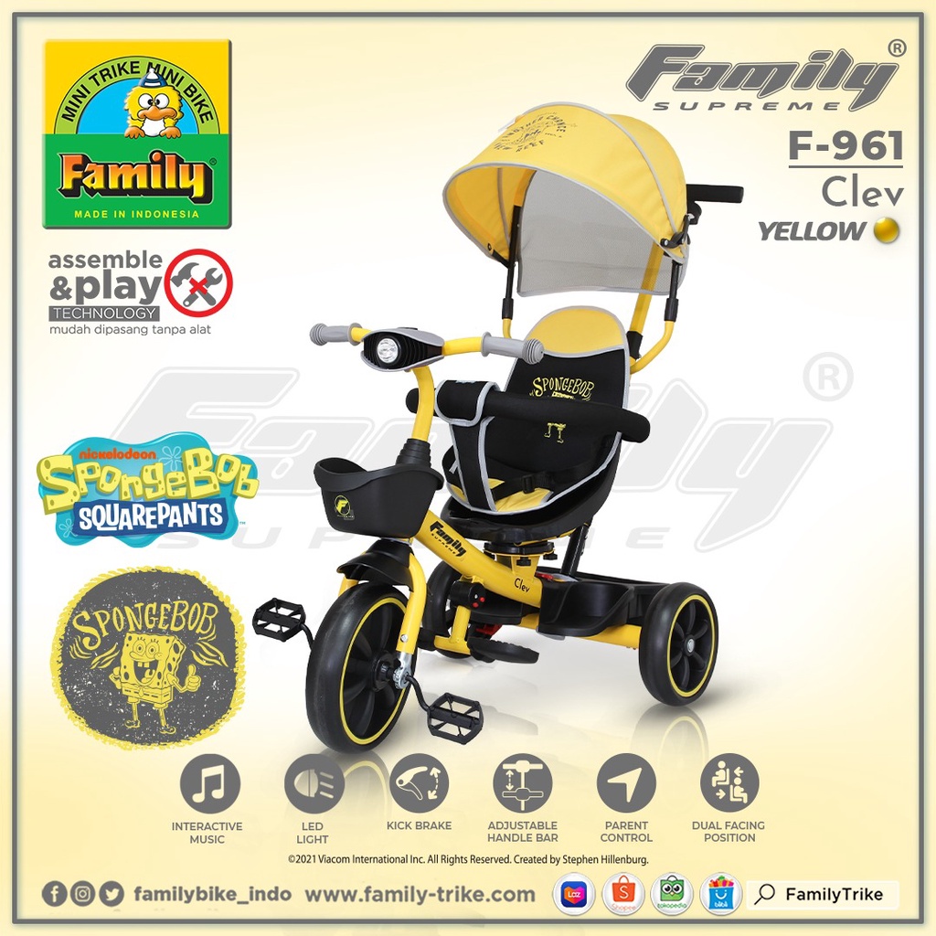 SEPEDA ANAK RODA 3 FAMILY SUPREME CLEV F-961