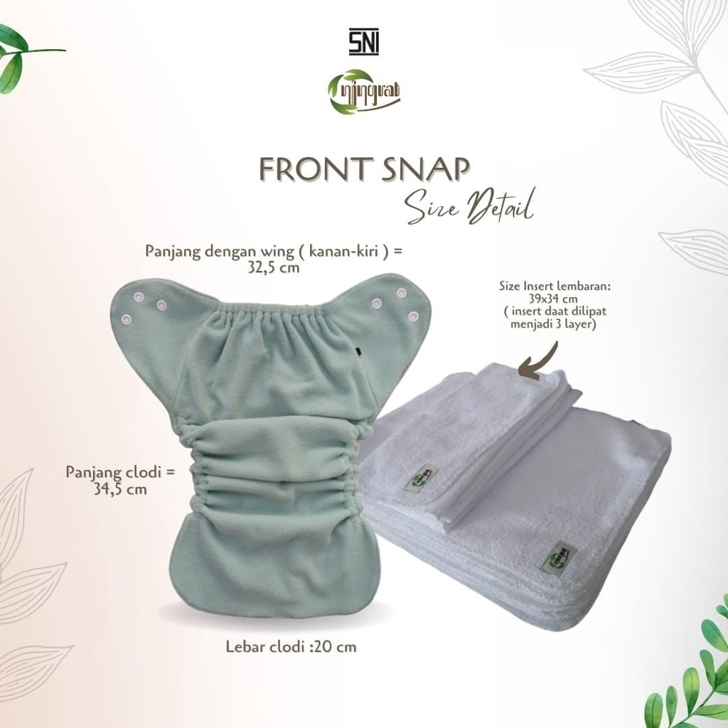 Popok Kain Cuci Ulang Clodi Ningrat Front Snap Pull Pant Newborn Nyaman