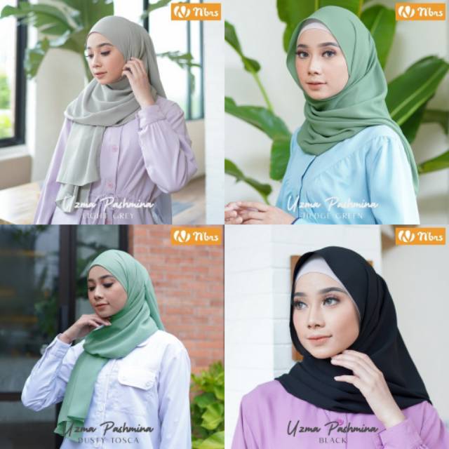 BISA COD - Uzma Pashmina Nibras Hijab Square Instan Jilbab Hijab Pashmina Polos