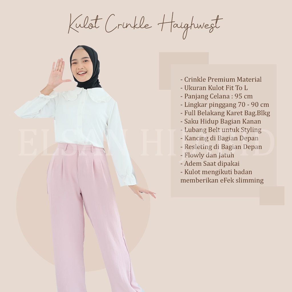 Harper pants Kulot Haighwaist crinkle premium / celana kulot wanita / kulot rayon wanita