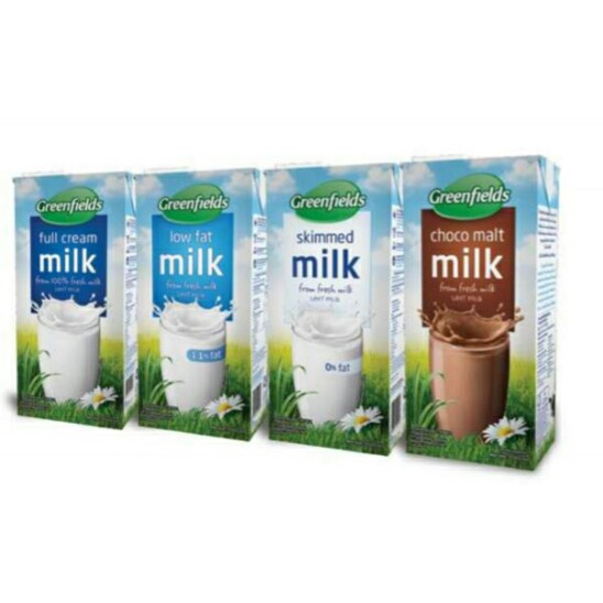 

UHT Greenfields Fullcream / Chocomalt / Low Fat / Skim Milk 1000ml Greenfield