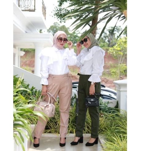 Terbaik.. CELANA KERJA KANTOR BAHAN COTTON TWILL FAUZIRA MODEL RING