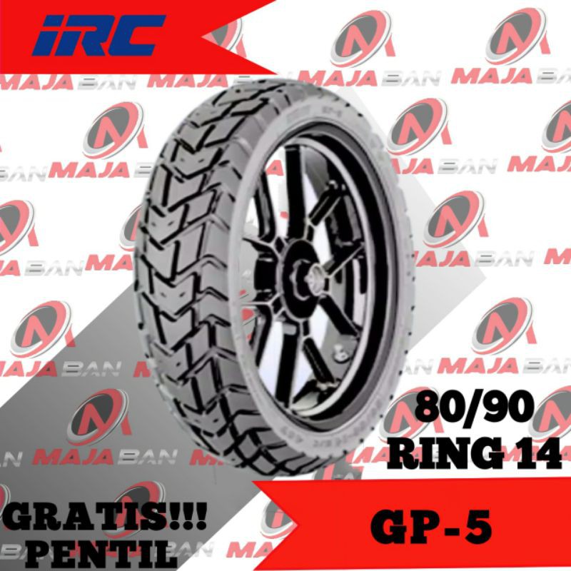 Ban Motor Matic // IRC GP5 80/90 Ring 14 Tubeless Baru