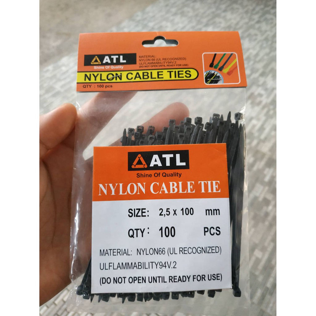 ATL Nylon Cable Tie 2,5X100mm 100 pcs