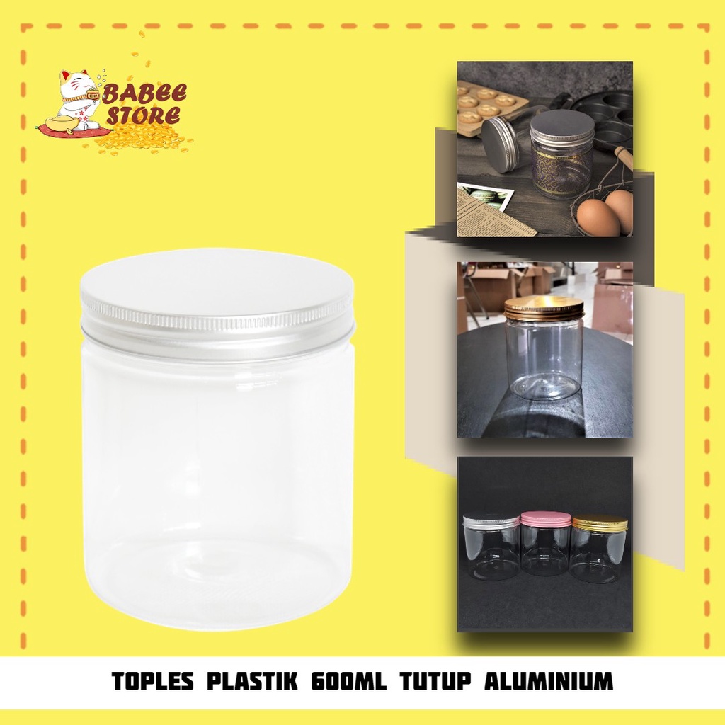 TOPLES PLASTIK 600ML TUTUP ALUMINIUM / TOPLES 600 ML TABUNG CAP ALUMINIUM / TOPLES KUE HAMPERS