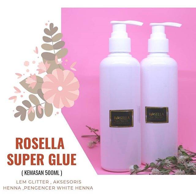 500gr Rosella super glue , lem henna , lem glitter , lem body paint