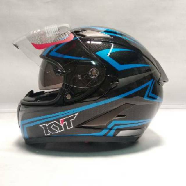 KYT FALCON 2 VISOR CARBON BLACK BLUE