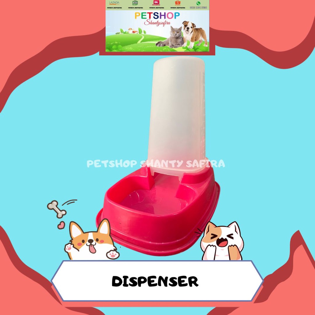 PET DISPENSER TEMPAT MAKAN HEWAN KUCING ANJING UKURAN 1.5 LITER