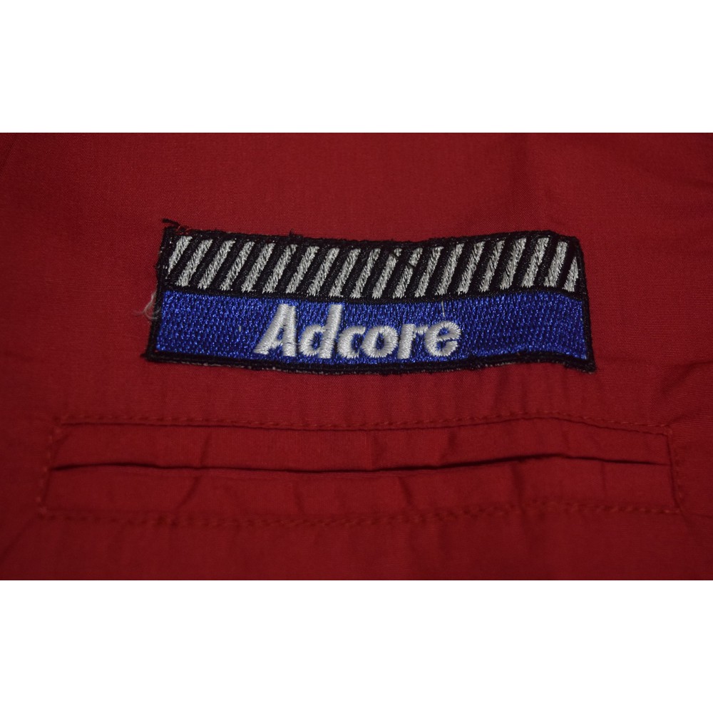 KEMEJA PRIA WORKSHIRT DISTRO ADCORE MERCH ORIGINAL BAJU ATASAN LENGAN PENDEK MERAH KOMBINASI HITAM