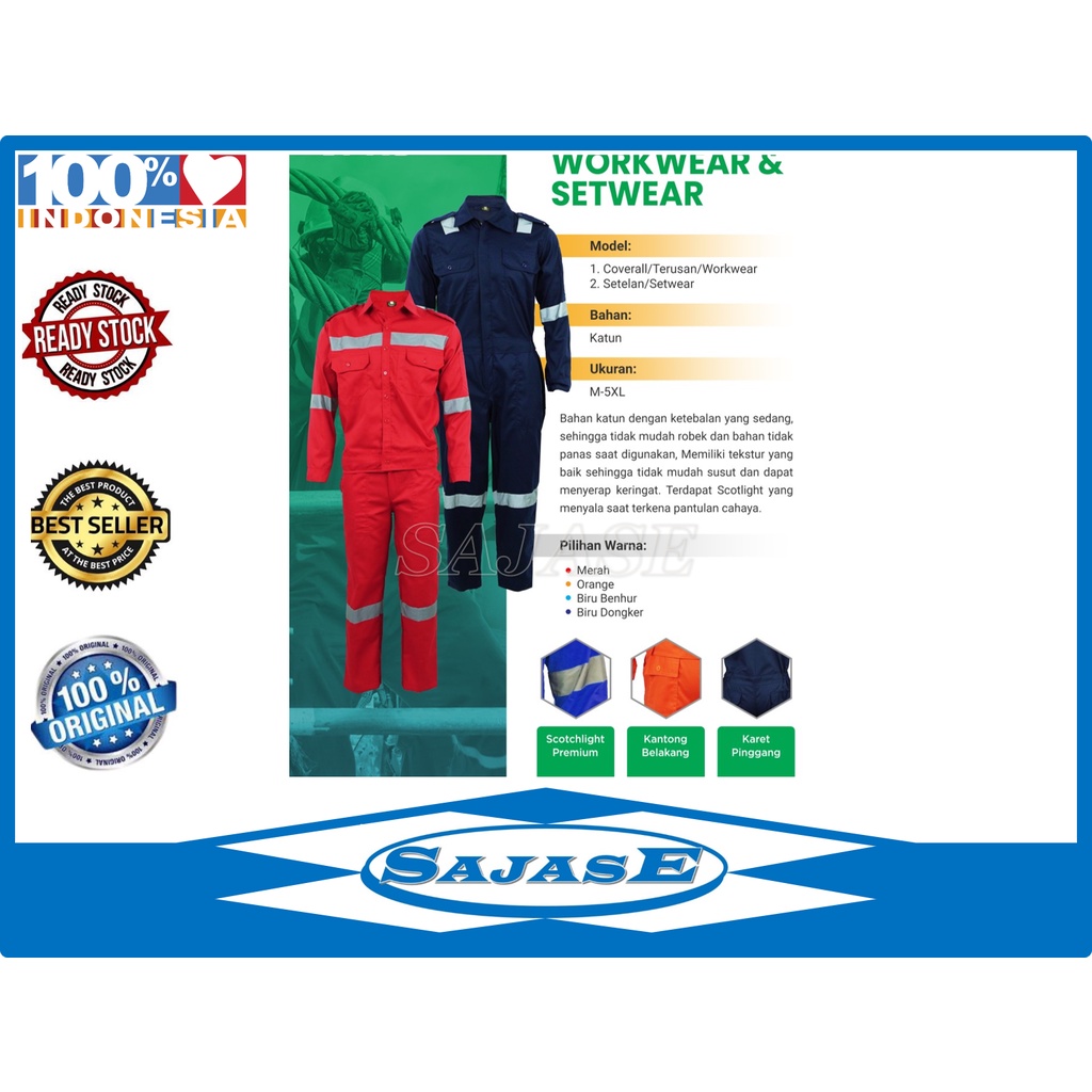 Jual Wearpack Safety Terusan Wearpack Safety Proyek Terusan Dengan Scotligh Baju Seragam Kerja