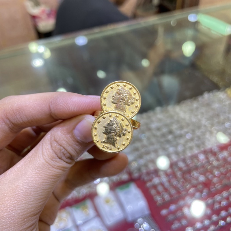 Cincin koin dov emas kadar 375%/8k