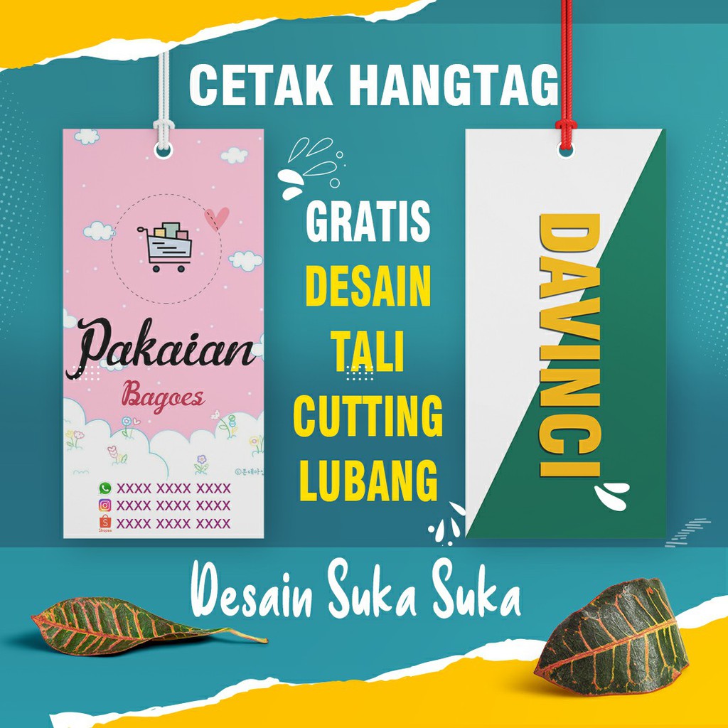 [FREE DESAIN] CETAK HANGTAG BAJU - LABEL BAJU – LABEL PAKAIAN – LABEL KERUDUNG - HANG TAG