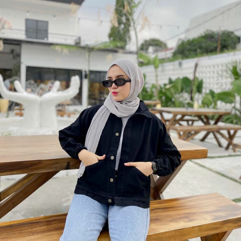 JAKET JEANS WANITA - MILLENIAL JACKET JEANS - JEANS WANITA - JAKET  WANITA - KOREAN STYLE