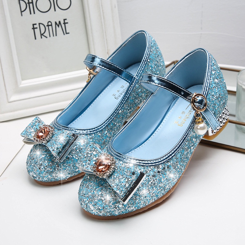 Clean up inventory Sepatu Princess Glitter Blink Blink Sepatu Hak anak Putri Frozen Elsa High heel