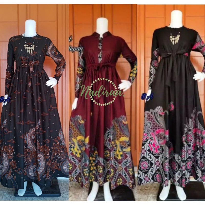 GAMIS BATIK SRIWEDARI MAXI MANGGAR JUMBO BUSUI