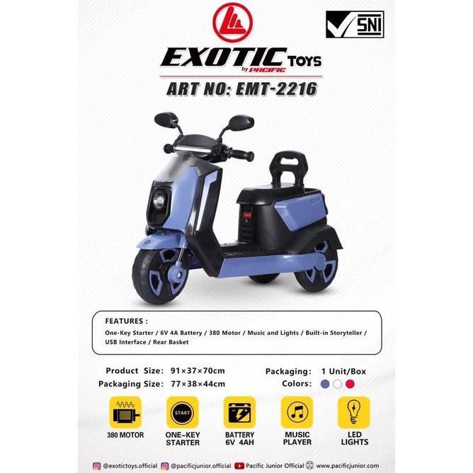 Jual Mobil Aki Anak Ride-On Exotic Emt2216 One Key Stater Uyumputrianza