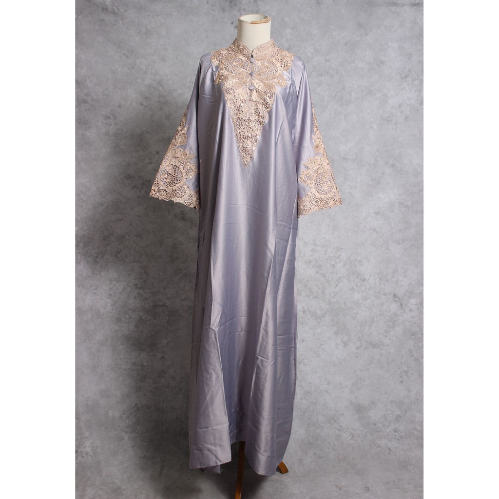 Kaftan Wanita Bordir Pesta Warna Hitam Putih Pink Bahan Satin Modern Cantik Murah Terbaru Grab Gojek