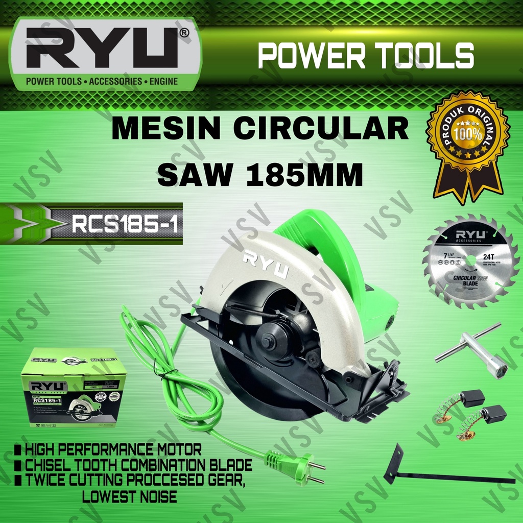 RYU RCS185-1 Circular Saw 185mm Mesin Gergaji Potong Kayu Circle Cutter