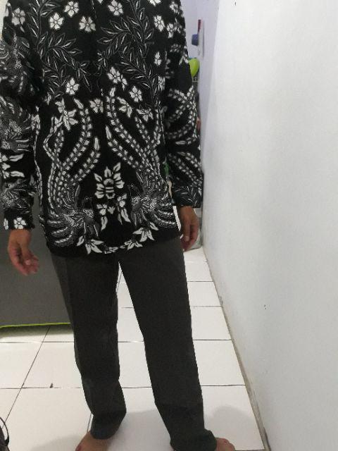 Couple Ayah Dan Anak Batik Manuk Cendrawasih Hitam Putih