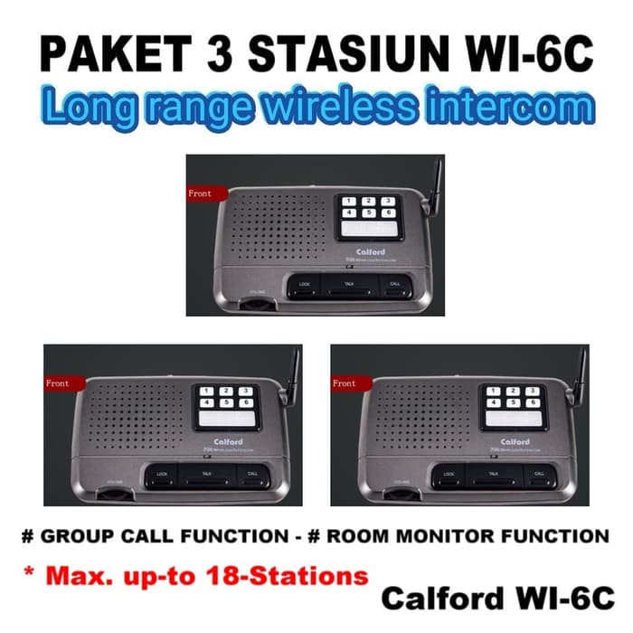 INTERKOM WIRELESS BEBAS MCB PHASE LISTRIK - 3 CHANNEL - CALFORD WI-6C