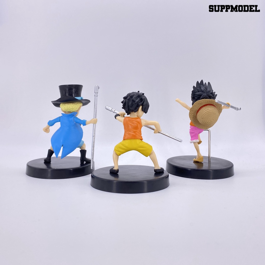 3pcs Action Figure model Anime One Piece Luffy Untuk Dekorasi