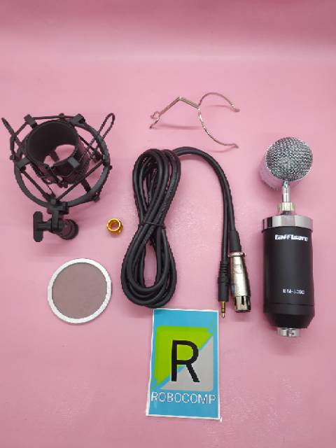 Microphone Kondenser Studio dengan Shock Proof Mount BM 8000