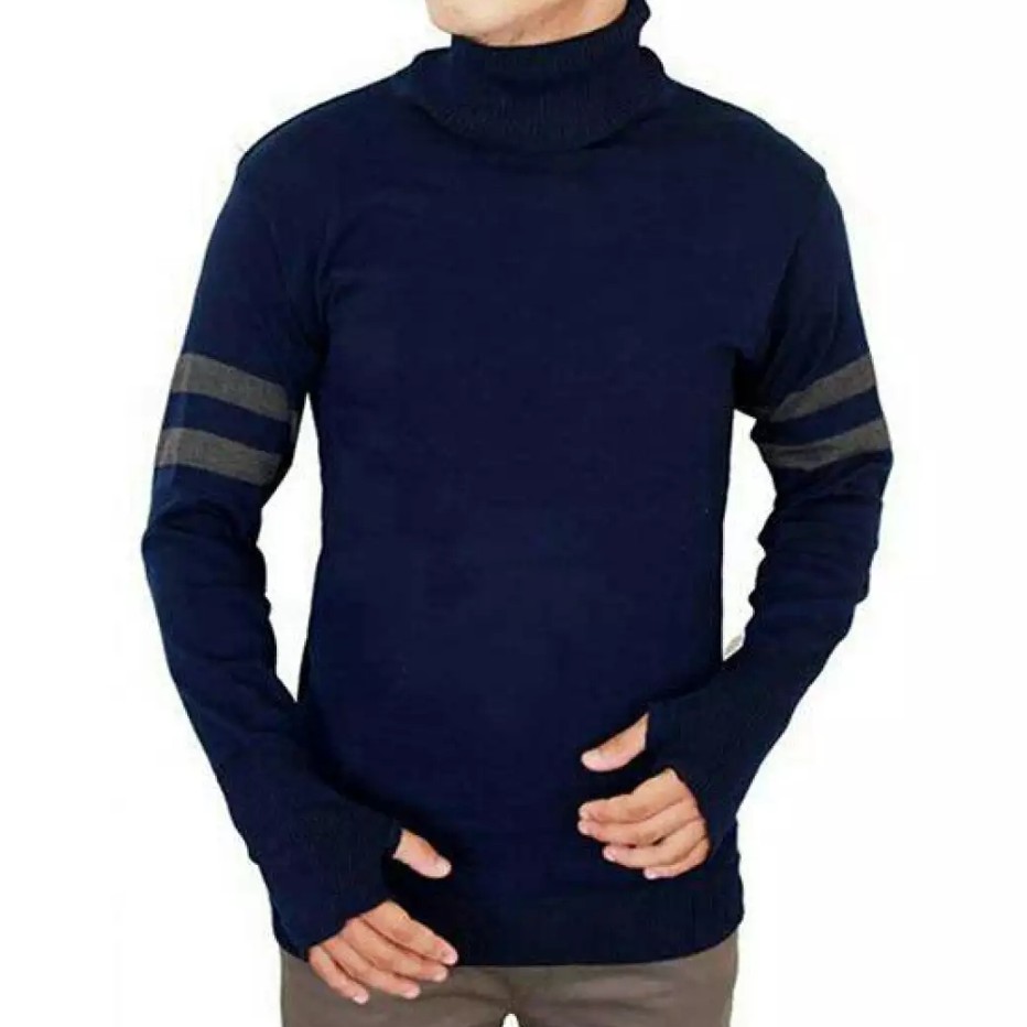 DAMSSHOP - SWEATER RAJUT LONG NECK STRIP HAND PREMIUM 14 GET BAHAN HALUS