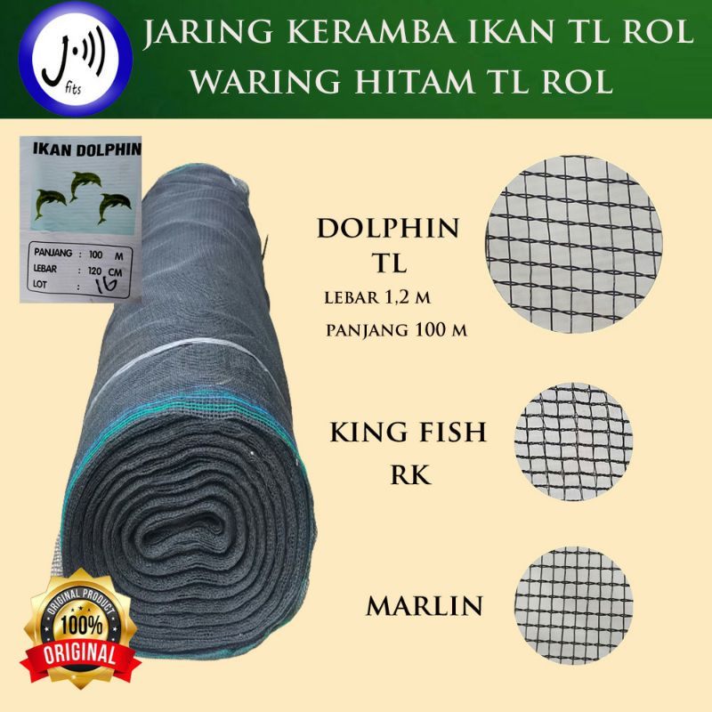 

Waring TL single Dolphin Rol P 50 m / Jaring keramba ikan TL single Rol