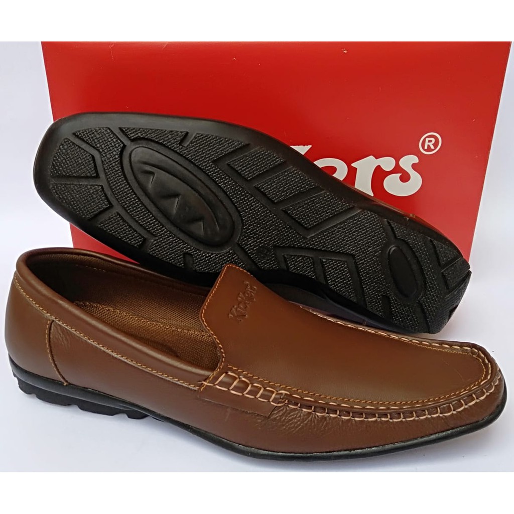 sepatu pria keren casual kickers original formal slip on sepatu santai pria kulit tanpa tali murah