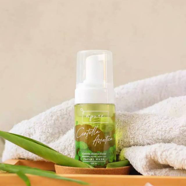 NPURE Cica Facial Face Wash Foam - Pembersih Pencerah Perawatan Acne Wajah Centella Asiatica