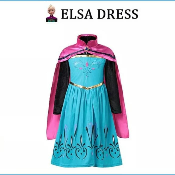 New Tunik Dress Anak Perempuan Tahun Vitto Kidswear Import M CY249  Frozen Kostum Elsa Dengan Juba