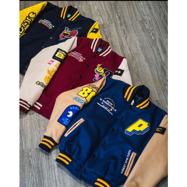 [ORIGINAL] Faith x Pacman x W Essentials Varsity Jacket Limited Edition
