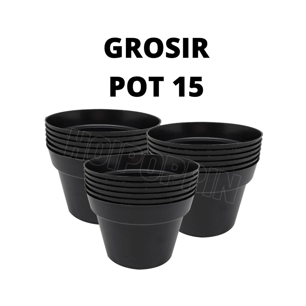 HPP - GROSIR POT 15 HITAM / POT 15 HITAM / POT PEMBIBITAN / POT HARGA GROSIR / POT POLOS HITAM