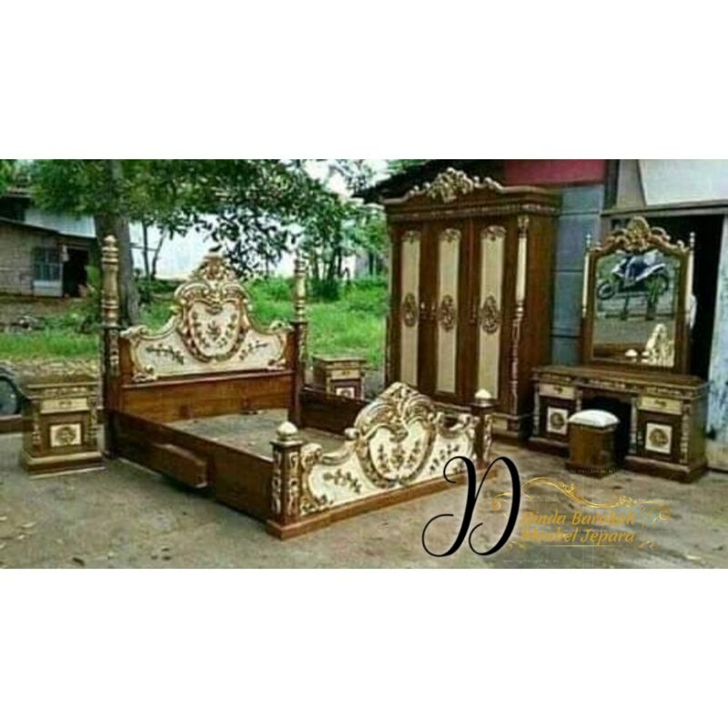 SET KAMAR TIDUR JATI UKIR MODERN, KAMAR TIDUR SET CINTA ELEGAND BERKUALITAS
