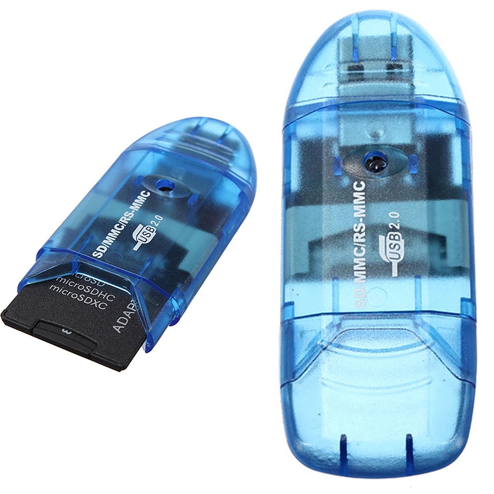 1pc Adapter Memory Card Reader Micro SD USB 2.0 Kecepatan Tinggi Warna Acak Untuk Komputer