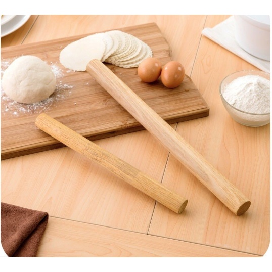 Rolling Pin Kayu Rollin Pin Wood Penggiling Adonan Kayu Gillingan Roti Pastry Roll Pin Rollingpin No Handle