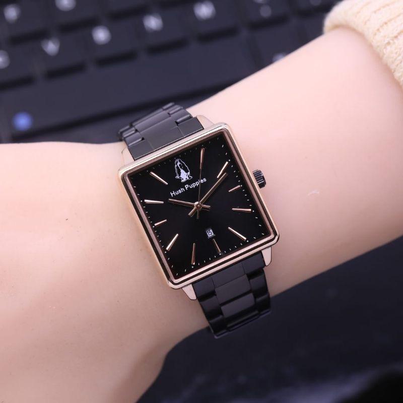 (KW) JAM TANGAN WANITA HUSH PUPPIES KOTAK RANTAI TANGGAL AKTIF BWL-35