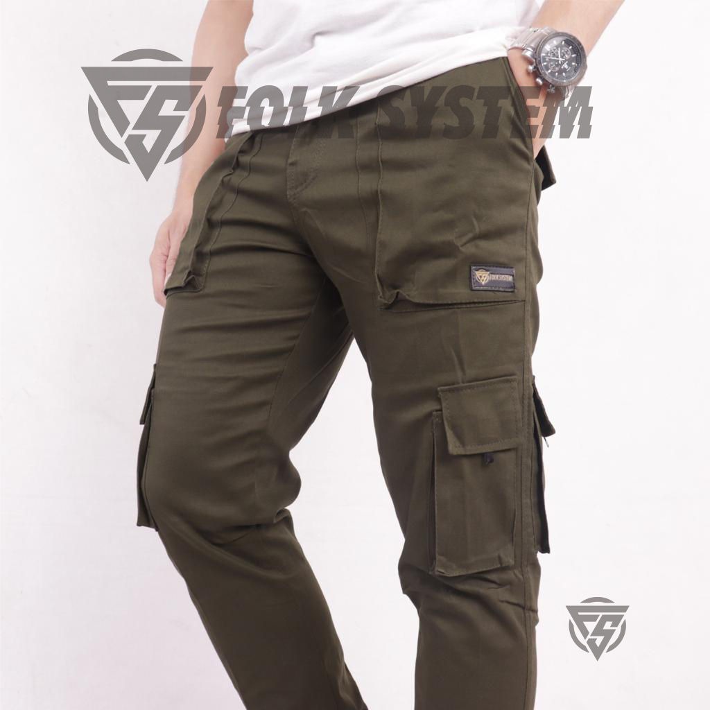 Celana panjang pria chino cargo folksystem original