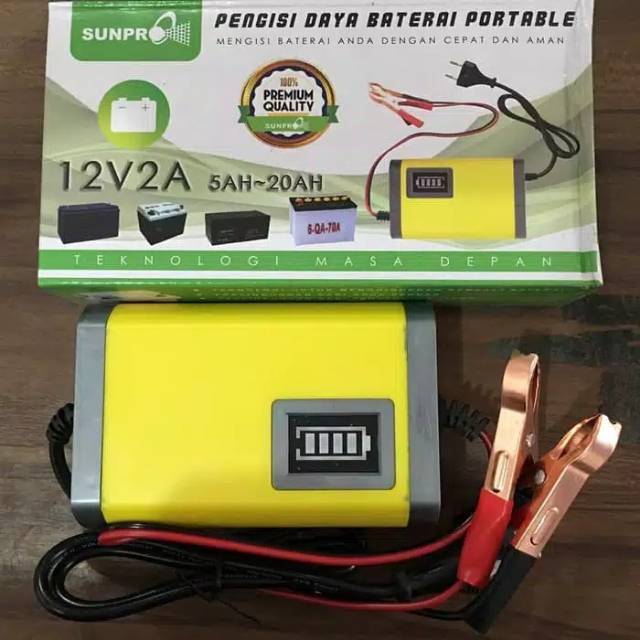 CHARGER AKI SUNPRO 12 V 2 AMPIER