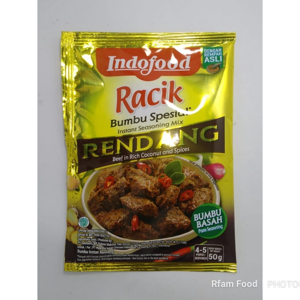 

INDOFOOD BUMBU RENDANG SACHET BUMBU BASAH RACIK INSTANT SEASONING