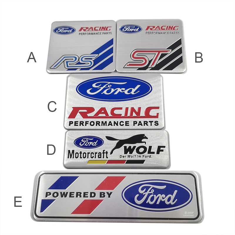 1pc Stiker Emblem Logo FORD RS ST Racing Bahan Aluminum Untuk Dekorasi Mobil