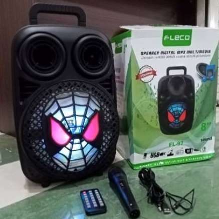 Speaker Bluetooth Portable Fleco FL-97 Gratis Microphone Untuk Karaoke