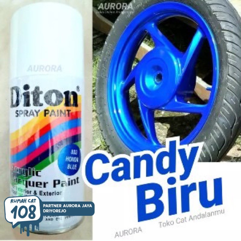 

Pilox Diton Honda Blue 803 Biru Candy Candytone Transparan Cat Pilok Motor 300ml Tahan Bensin