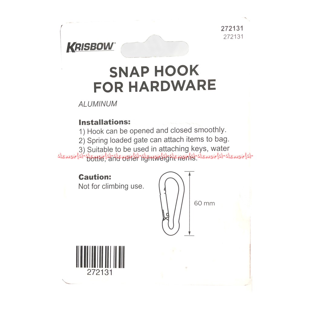 Krisbow Snap Hook For Hardware Alat Pengait Pengail Pengantung Kunci Tali Dan Barang