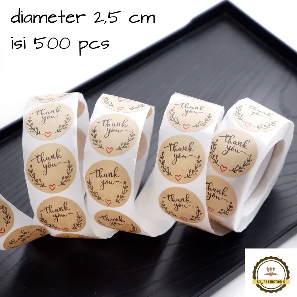 

Sticker thank you 500 pcs brown leaves, 2.5cm